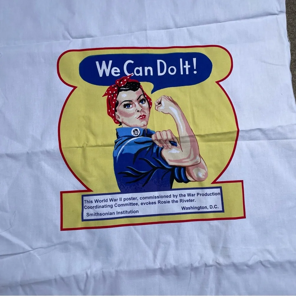 Empowering 'We Can Do It!' Wall Art in Blue and Red